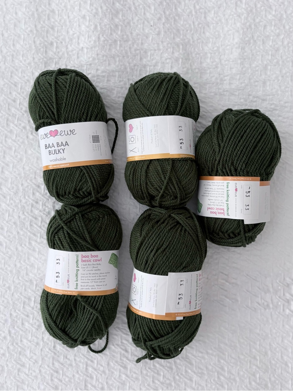 Ewe Ewe Baa Baa Bulky Yarn - Forest Green